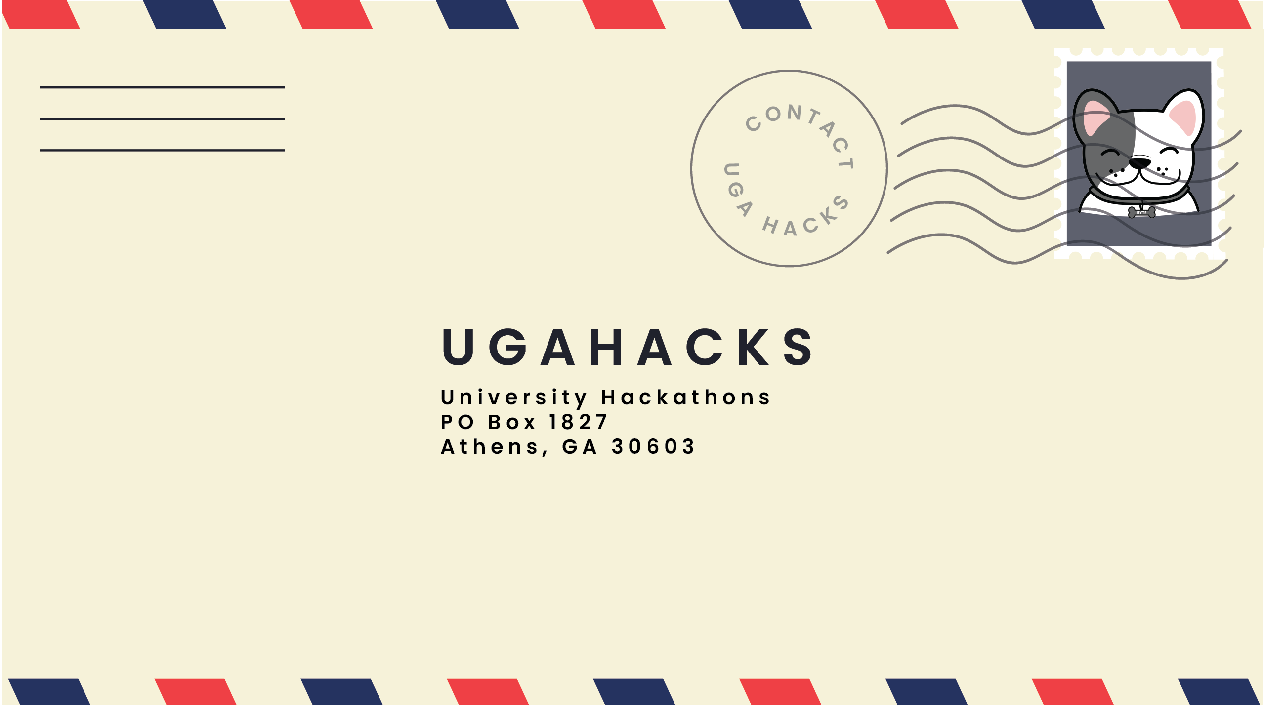 UGAHacks contact postcard